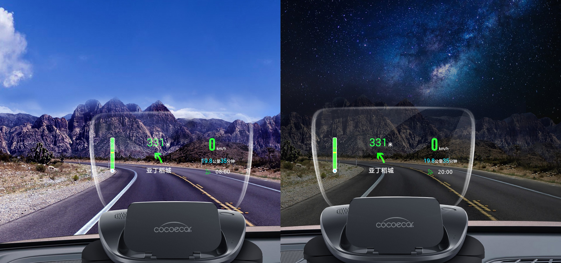 COCOECAR 智能HUD增强夜间显示 超级HUD,安全驾驶